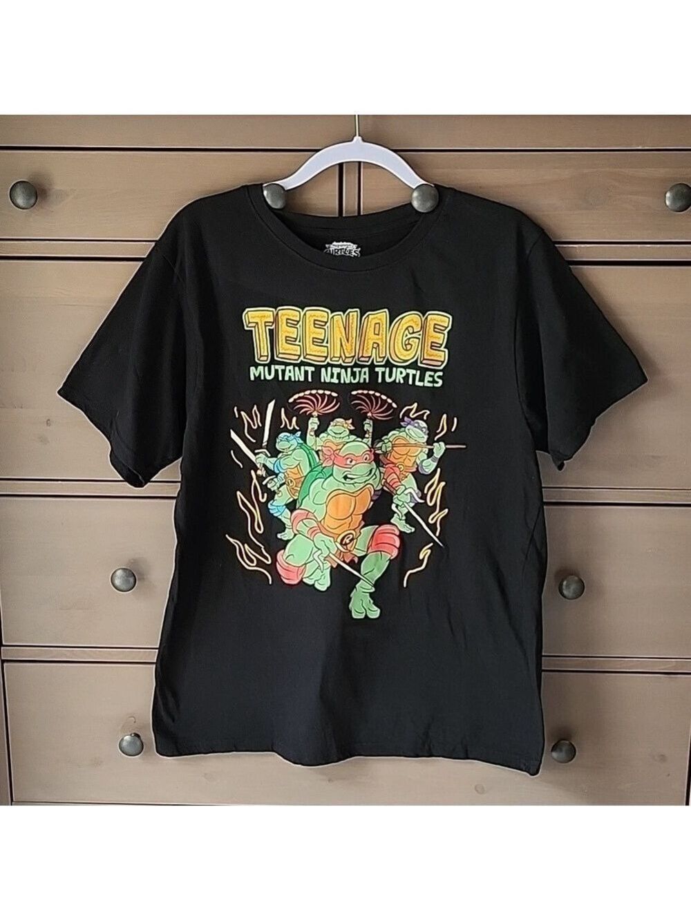 TEENAGE MUTANT NINJA TURTLES Men's black short sleeve tee size XL.